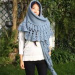 Moonlight – Tuto grand châle bleu au tricot et crochet