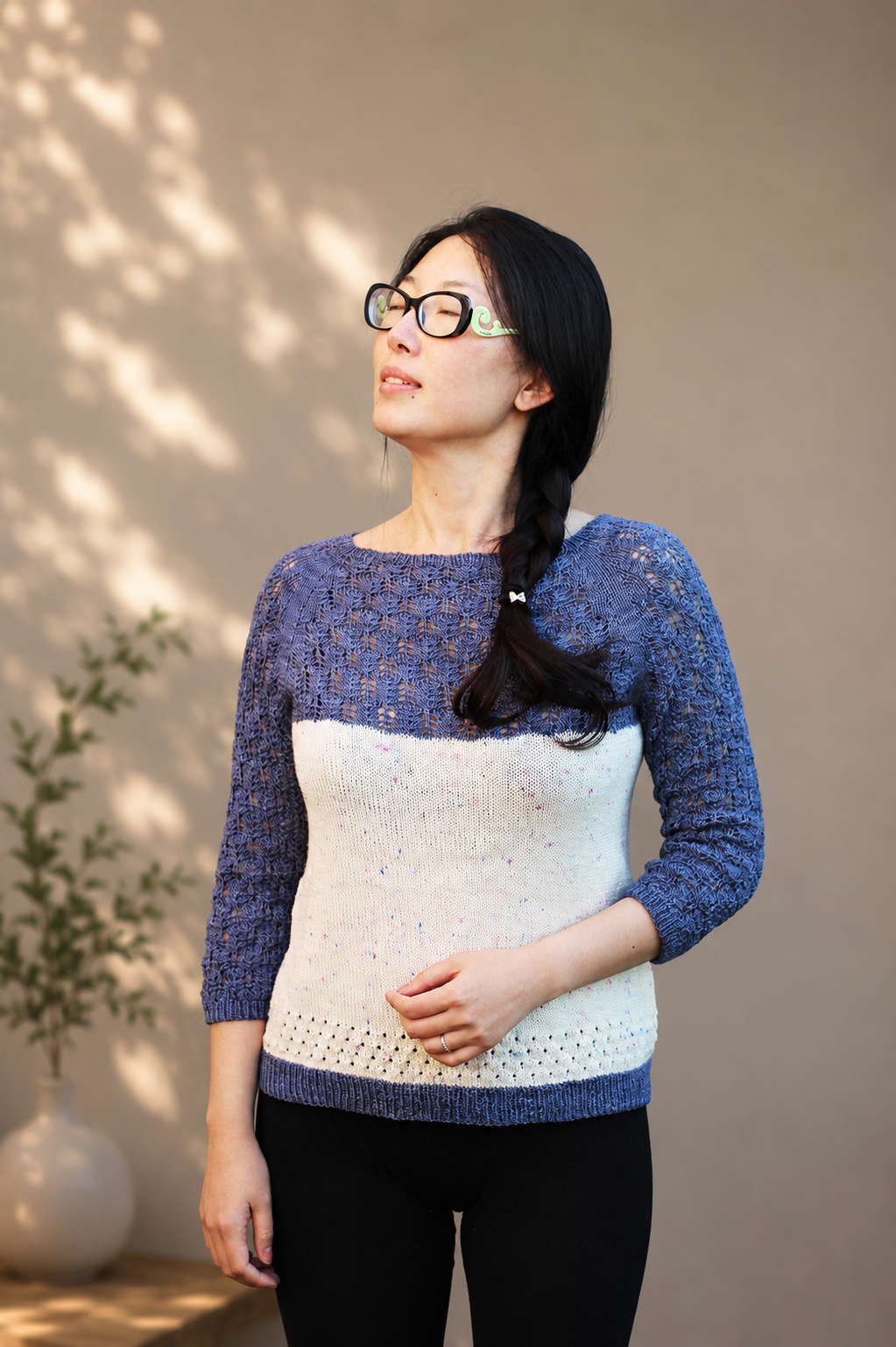 patron PDF tricot pull femme Weyi top down