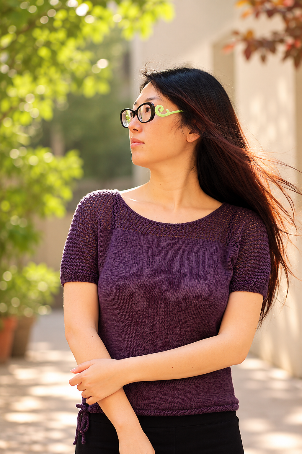 patron PDF tricot pull femme Yuntong été 2