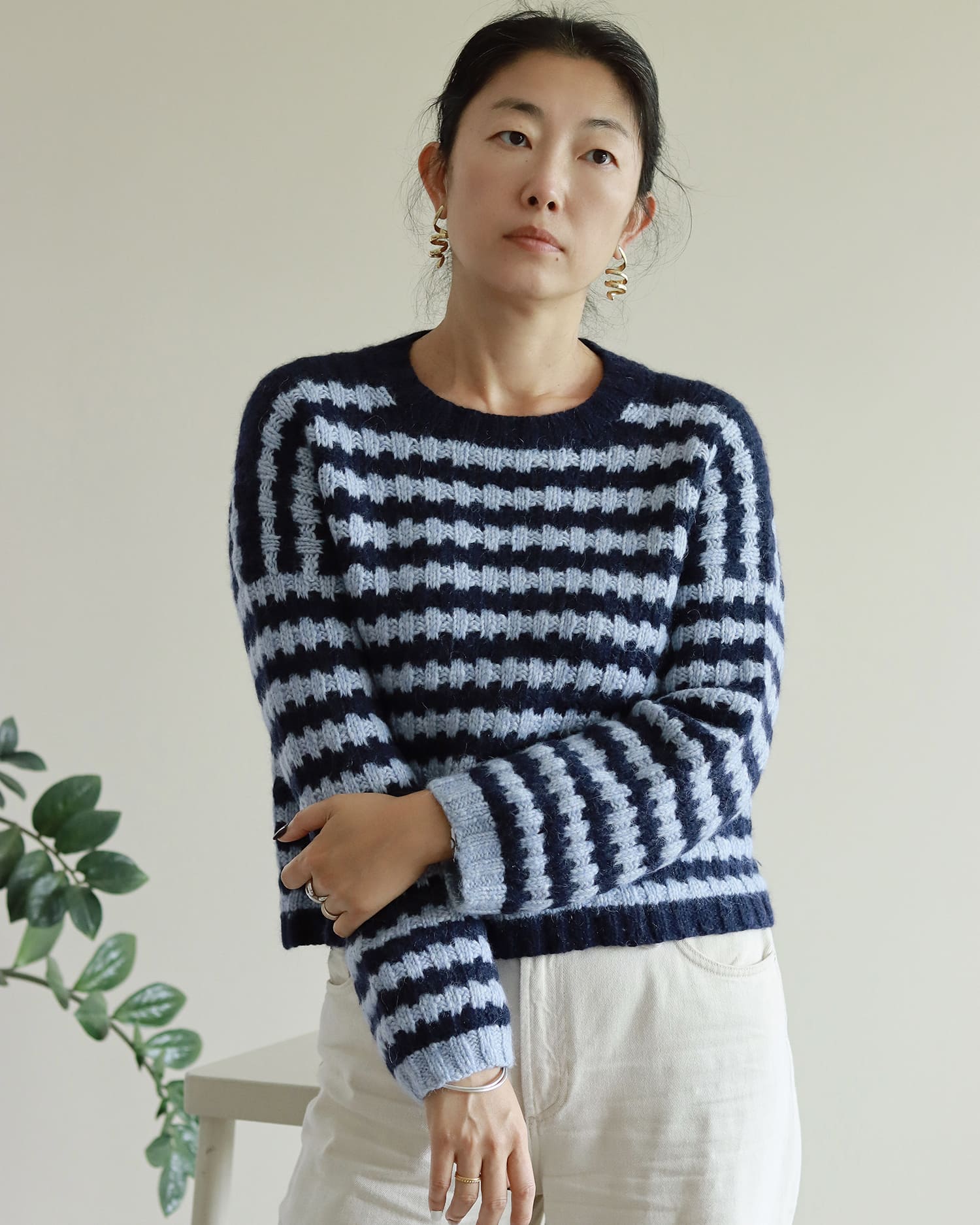 pull femme Shufo Elaine épaisse à manche bouffantes