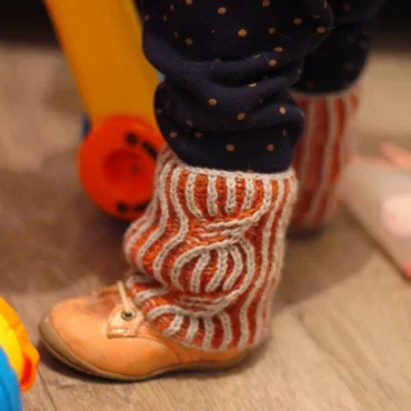 patron tricot guêtres enfant point brioche