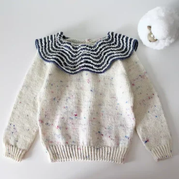 patron tricot pull enfant PrincesseD col en vagues Xiaowei Design