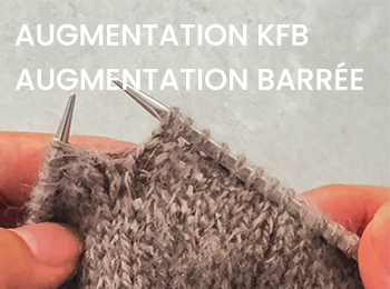tricoter une augmentation KFB (barrée)