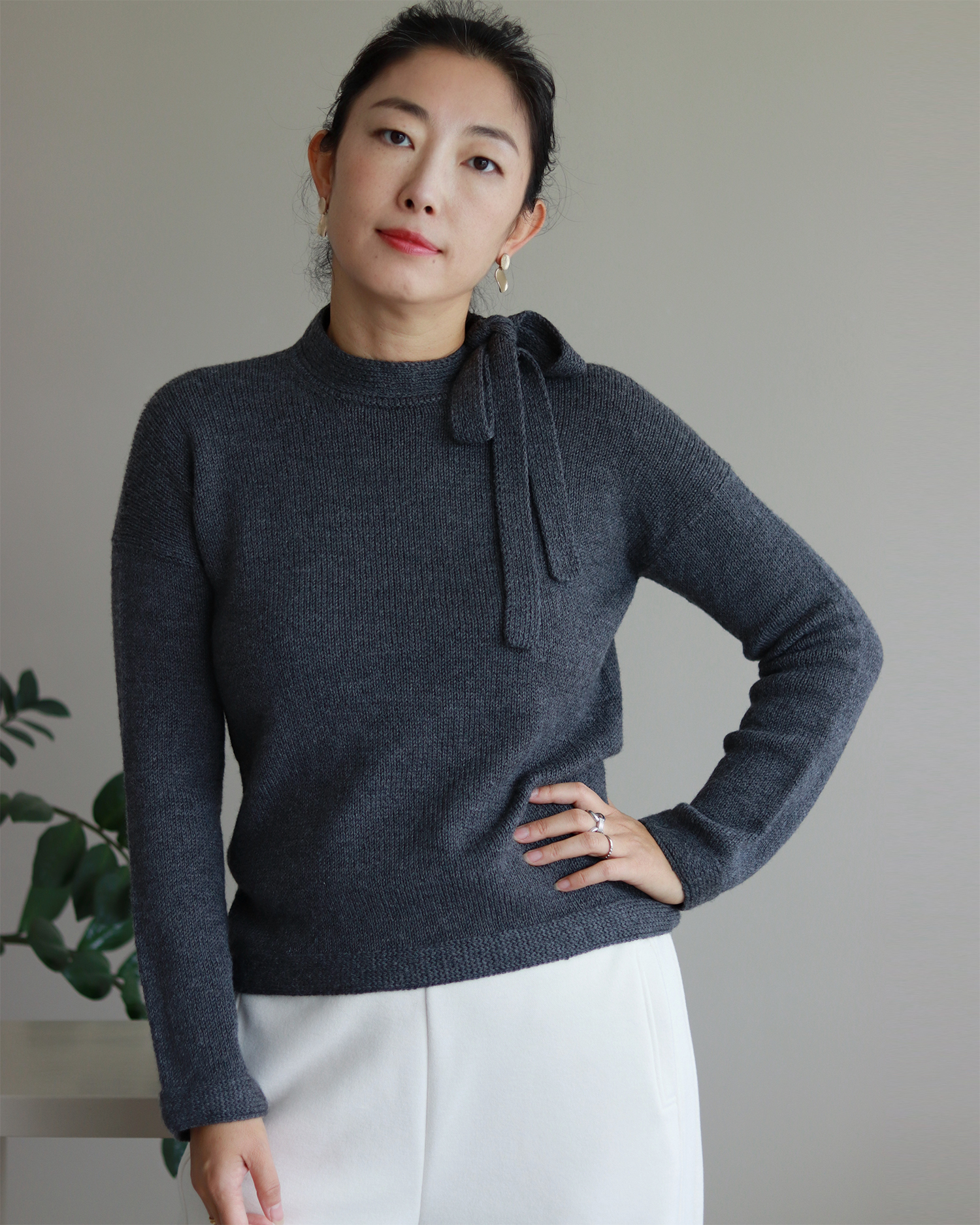 Pull Shuying tricoté sans couture avec finitions en tresse estonienne